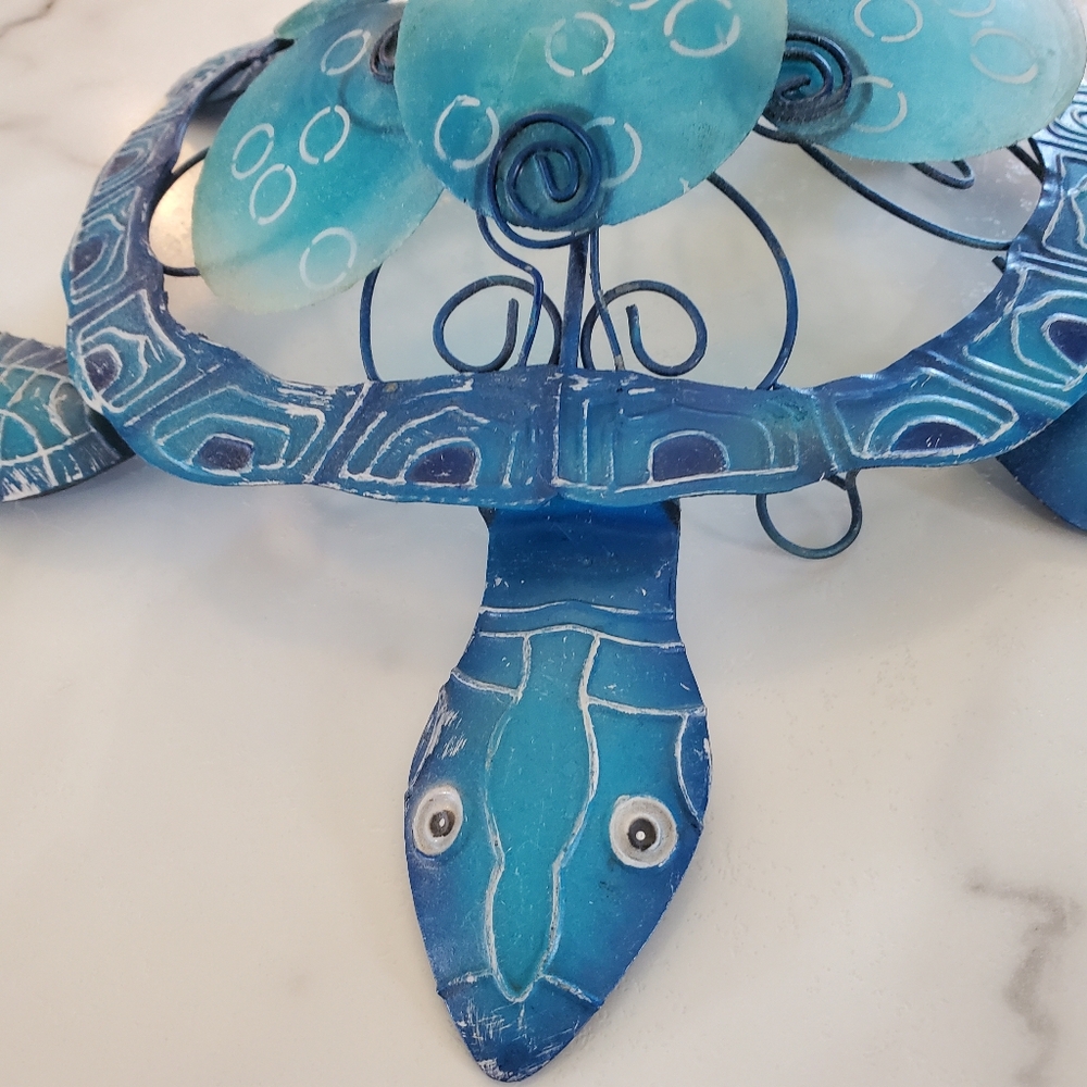 Blue Turtle Metal & Shells Wall Decor - Picture 5 of 16